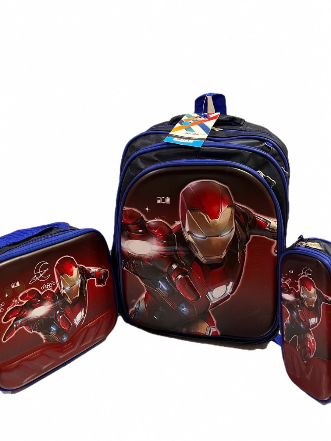🛡️ ست ۳ تکه کوله پشتی مدرسه پسرانه طرح آیرون من (Iron Man )